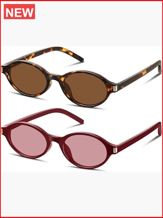 Retro Oval Sunglasses 90s Y2K Vintage Shades UV400 Protection main image 7